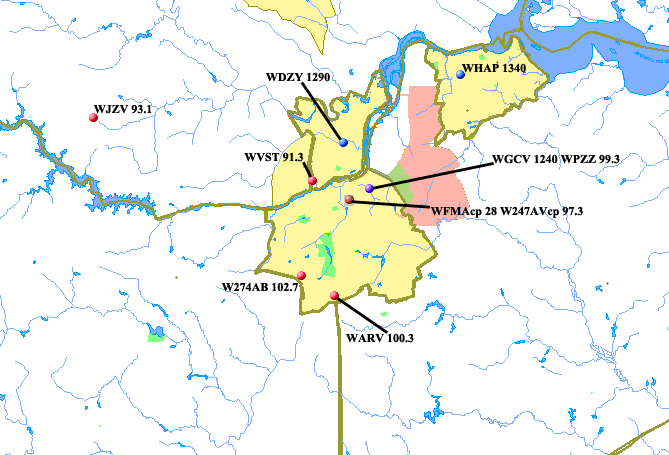 Broadcast transmitter sites in the Tricities area